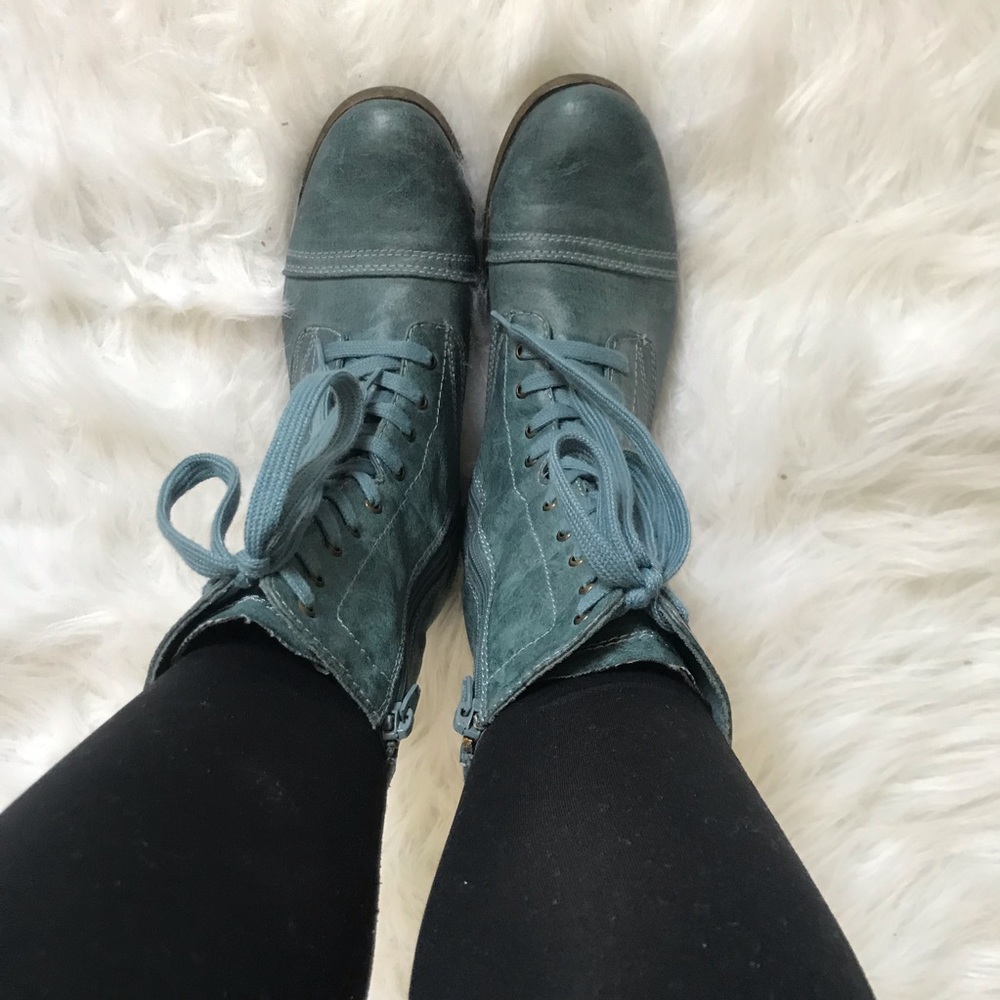 Blue Combat Boots